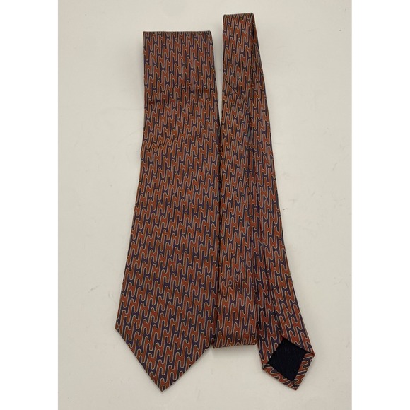 Hermes Mens Woven 100% Silk Neck Tie Multicolor‎ Geometric- Read